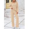 imagePRETTYGARDEN Womens Winter 2 Piece Sweater Set Long Sleeve Quarter Zip Sweatshirt Wide Leg Pants Fall Outfits Tracksuit