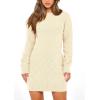 imagePRETTYGARDEN Womens Winter Long Sleeve Short Sweater Dress Chunky Ribbed Knit Tunic Pullover Oversized Fall Sweaters ApricotMedium