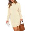 imagePRETTYGARDEN Womens Winter Long Sleeve Short Sweater Dress Chunky Ribbed Knit Tunic Pullover Oversized Fall Sweaters ApricotMedium