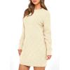 imagePRETTYGARDEN Womens Winter Long Sleeve Short Sweater Dress Chunky Ribbed Knit Tunic Pullover Oversized Fall Sweaters ApricotMedium