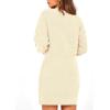 imagePRETTYGARDEN Womens Winter Long Sleeve Short Sweater Dress Chunky Ribbed Knit Tunic Pullover Oversized Fall Sweaters ApricotMedium