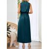 imageSummer Long Formal Satin Dress Mock Neck Sleeveless Side Slit Flowy Maxi Tank Dresses