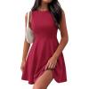 imagePRETTYGARDEN Cocktail Dresses for Women Summer 2026 Elegant Classy Spring A Line Sleeveless Mini Short Party Dress PocketsBurgundy