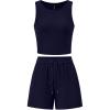 imagePRETTYGARDEN Lounge Sets for Women 2025 Summer Two Piece Matching Outfits Beach Vacation Clothes Sleeveless Tops and Shorts