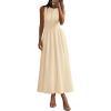 imagePRETTYGARDEN Maxi Dresses for Women 2025 Summer Casual Sleeveless Patchwork Flowy Vacation Sundress Knit Long Work Tank DressBeige
