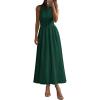 imagePRETTYGARDEN Maxi Dresses for Women 2025 Summer Casual Sleeveless Patchwork Flowy Vacation Sundress Knit Long Work Tank DressDark Green