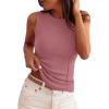 imagePRETTYGARDEN Sleeveless Tops for Women 2026 Summer Ribbed Tank Top Fitted Shirts Basic Tees Cute Spring Going Out Y2k ClothesPink