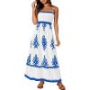 White Blue Floral