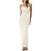 imagePRETTYGARDEN Summer Dresses for Women 2026 Lace Floral Bodycon Semi Formal Party Wedding Guest Boho Maxi DressBeige