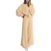 imagePRETTYGARDEN Women 2 Piece Outfits 2026 Spring Sweatsuits Crewneck Sweatshirt Wide Leg Sweatpants Lounge Sets TracksuitApricot