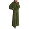 imagePRETTYGARDEN Women 2 Piece Outfits 2026 Spring Sweatsuits Crewneck Sweatshirt Wide Leg Sweatpants Lounge Sets TracksuitArmy Green