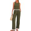 imagePRETTYGARDEN Womens 2 Piece Outfits Smmer Casual Sleeveless Tank Crop Top Pants Sets Tracksuit