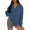 imagePRETTYGARDEN Womens 2024 Fall Chunky Knit Oversized Sweaters Long Sleeve Collared Quarter Zip Pullover Winter Jumper Tops