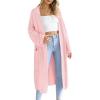 imagePRETTYGARDEN Womens 2024 Fall Long Cardigan Sweaters Open Front Long Sleeve Loose Fit Pockets Knit Sweater Coat Outerwear