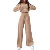 imagePRETTYGARDEN Womens 2024 Fall Track Suits 3 Piece Outfits Matching Sets Ribbed Knit Cardigan Cropped Tank Tops Wide Leg Pants