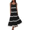imagePRETTYGARDEN Womens 2024 Summer Sundresses Sleeveless Scoop Neck Tiered Flowy Beach Vacation Party Long Tank Maxi Dress BlackLarge