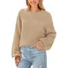 imagePRETTYGARDEN Womens 2024 Winter Chunky Knit Sweater Casual Long Lantern Sleeve Crewneck Pullover Jumper Tops