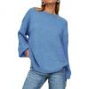 imagePRETTYGARDEN Womens 2026 Fall Sweaters Casual Crew Neck Long Sleeve Pullover Tops Ribbed Knit Loose Fit Winter ClothesBlue