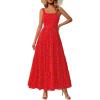 imagePRETTYGARDEN Womens 2026 Summer Floral Maxi Dress Sleeveless Smocked Ruffle Long Flowy Beach Vacation Boho SundressesRed Floral