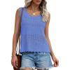 imagePRETTYGARDEN Womens Crochet Tank Tops 2026 Summer Spring Boho Sleeveless Cute Knit Sweater Vest Trendy Beach Vacation ClothesBlue