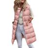 imagePRETTYGARDEN Womens Fall Long Puffer Vest Collared Sleeveless Button Down Warm Jackets Coat Casual Trendy Winter Outerwear