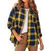 imagePRETTYGARDEN Womens Fall Long Sleeve Button Down Plaid Shirts Collared Loose Fit Cotton Casual Lightweight Shackets Blouses