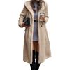 imagePRETTYGARDEN Womens Fashion Winter Coats Fuzzy Fleece Long Hooded Jackets Button Down Faux Fur Warm Outerwear Dark Beige YellowLarge