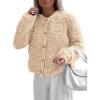 imagePRETTYGARDEN Womens Faux Fur Coat 2026 Fall Fuzzy Fleece Button up Shearling Cropped Jackets Winter Trendy OuterwearBeige