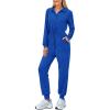 imagePRETTYGARDEN Womens Jumpsuits Fall Long Sleeve Rompers One Piece Outfits For Women 2024 Button up Lounge Wear