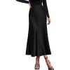 imagePRETTYGARDEN Womens Satin Midi Skirts 2024 Summer High Waisted A Line Elegant Cocktail Party Long Silk Skirt