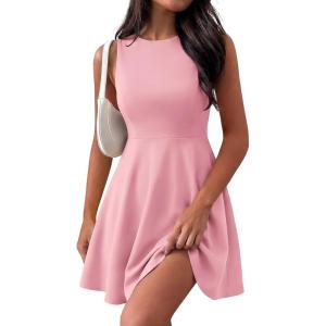 imagePRETTYGARDEN Cocktail Dresses for Women Summer 2026 Elegant Classy Spring A Line Sleeveless Mini Short Party Dress PocketsPink