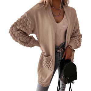 imagePRETTYGARDEN Womens Cardigan Sweaters Fall Clothes Open Front Cable Knit Oversized Winter Coats Outerwear