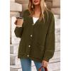 imagePRETTYGARDEN Fall Chunky Cardigan Sweaters for Women 2026 Button Long Lantern Sleeve Knit Oversized Coats with PocketsArmy Green