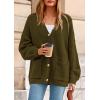 imagePRETTYGARDEN Fall Chunky Cardigan Sweaters for Women 2026 Button Long Lantern Sleeve Knit Oversized Coats with PocketsArmy Green