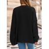 imagePRETTYGARDEN Fall Chunky Cardigan Sweaters for Women 2026 Button Long Lantern Sleeve Knit Oversized Coats with PocketsBlack