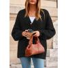 imagePRETTYGARDEN Fall Chunky Cardigan Sweaters for Women 2026 Button Long Lantern Sleeve Knit Oversized Coats with PocketsBlack
