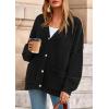imagePRETTYGARDEN Fall Chunky Cardigan Sweaters for Women 2026 Button Long Lantern Sleeve Knit Oversized Coats with PocketsBlack