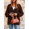 imagePRETTYGARDEN Fall Chunky Cardigan Sweaters for Women 2026 Button Long Lantern Sleeve Knit Oversized Coats with PocketsBrown
