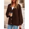imagePRETTYGARDEN Fall Chunky Cardigan Sweaters for Women 2026 Button Long Lantern Sleeve Knit Oversized Coats with PocketsBrown