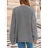 imagePRETTYGARDEN Fall Chunky Cardigan Sweaters for Women 2026 Button Long Lantern Sleeve Knit Oversized Coats with PocketsDark Grey