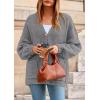 imagePRETTYGARDEN Fall Chunky Cardigan Sweaters for Women 2026 Button Long Lantern Sleeve Knit Oversized Coats with PocketsDark Grey