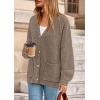 imagePRETTYGARDEN Fall Chunky Cardigan Sweaters for Women 2026 Button Long Lantern Sleeve Knit Oversized Coats with PocketsDark Khaki