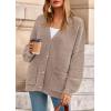 imagePRETTYGARDEN Fall Chunky Cardigan Sweaters for Women 2026 Button Long Lantern Sleeve Knit Oversized Coats with PocketsLight Khaki