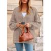 imagePRETTYGARDEN Fall Chunky Cardigan Sweaters for Women 2026 Button Long Lantern Sleeve Knit Oversized Coats with PocketsLight Khaki