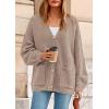 imagePRETTYGARDEN Fall Chunky Cardigan Sweaters for Women 2026 Button Long Lantern Sleeve Knit Oversized Coats with PocketsLight Khaki