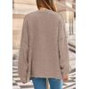 imagePRETTYGARDEN Fall Chunky Cardigan Sweaters for Women 2026 Button Long Lantern Sleeve Knit Oversized Coats with PocketsLight Khaki