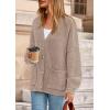 imagePRETTYGARDEN Fall Chunky Cardigan Sweaters for Women 2026 Button Long Lantern Sleeve Knit Oversized Coats with PocketsLight Khaki