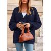imagePRETTYGARDEN Fall Chunky Cardigan Sweaters for Women 2026 Button Long Lantern Sleeve Knit Oversized Coats with PocketsNavy