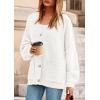 imagePRETTYGARDEN Fall Chunky Cardigan Sweaters for Women 2026 Button Long Lantern Sleeve Knit Oversized Coats with PocketsWhite