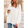 imagePRETTYGARDEN Fall Chunky Cardigan Sweaters for Women 2026 Button Long Lantern Sleeve Knit Oversized Coats with PocketsWhite